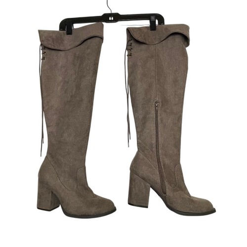 Thigh high faux suede boots - thigh,